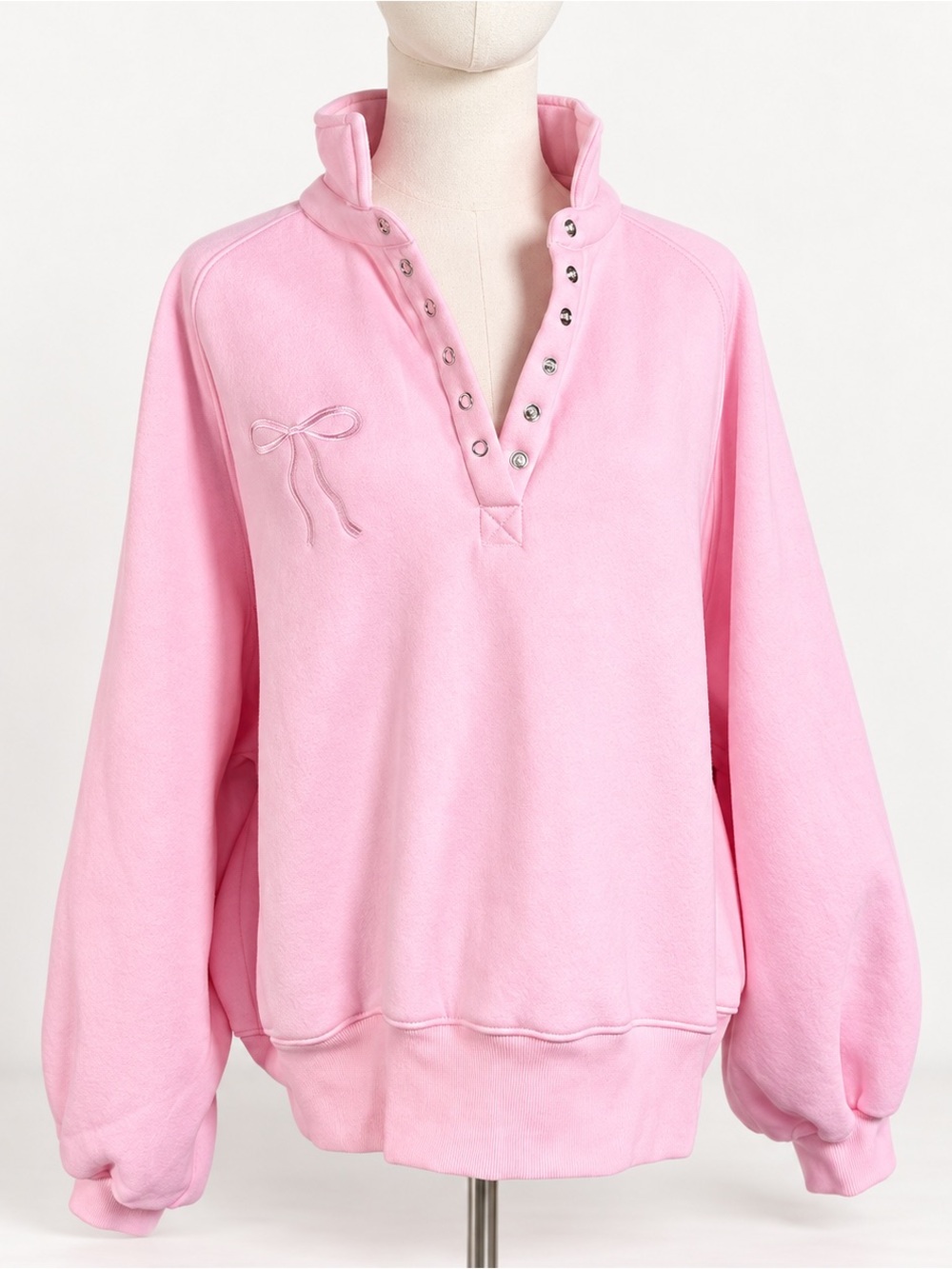 NEW Altar’d State AS Revival Ballerina Pink Balloon Sleeve Pullover Sweatshirt